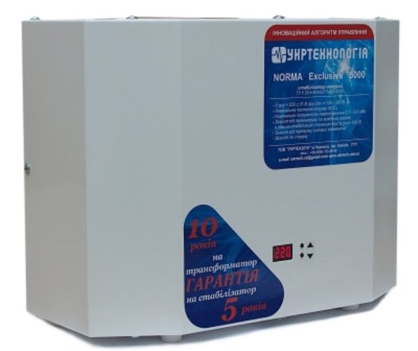 Стабілізатор напруги Укртехнология NORMA 5000 (EXСLUSIVE) | 5 кВт (Україна)  12 200 грн Ціна 