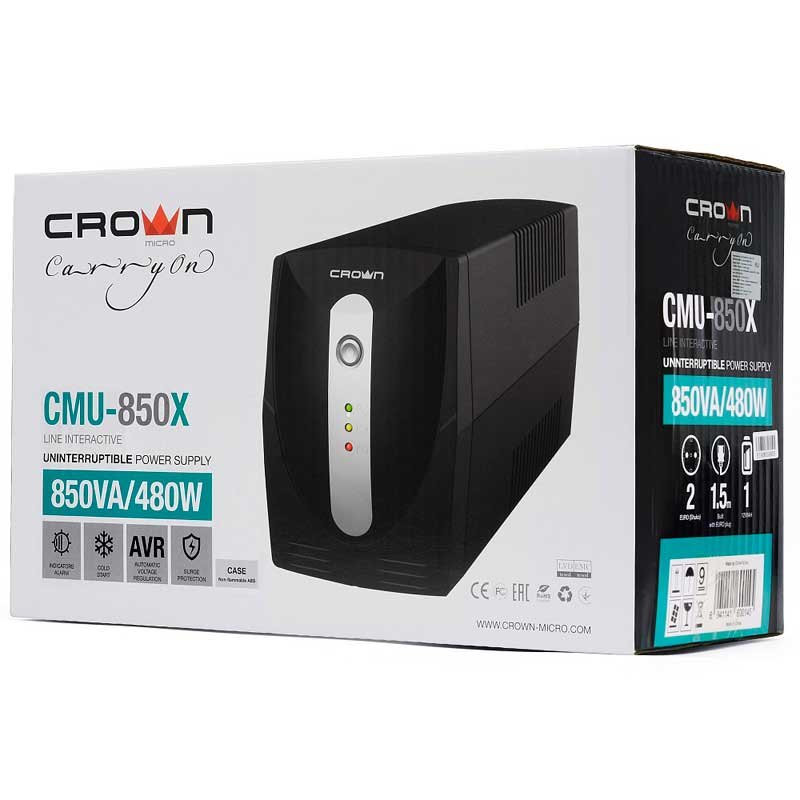ДБЖ Crown CMU-850Х USB | 0,51 кВт (Китай)  фото 2
