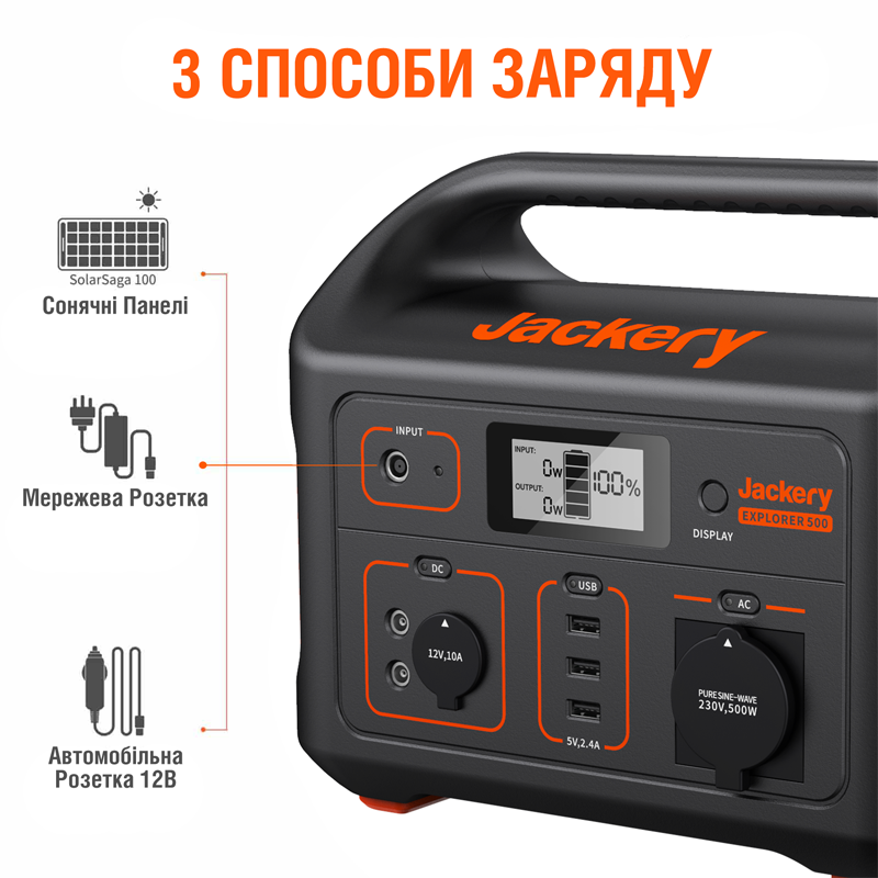 Генератор солнечный Jackery 500 (EXPLORER 500 + SOLARSAGA 100W)  фото 2