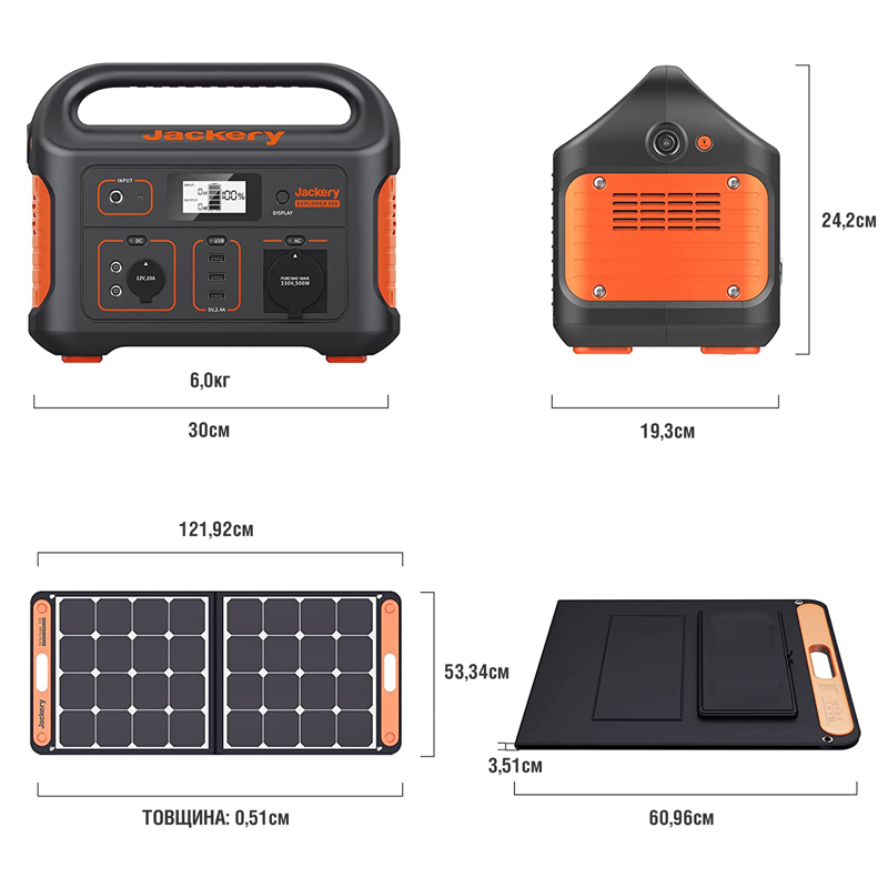 Генератор солнечный Jackery 500 (EXPLORER 500 + SOLARSAGA 100W)  фото 3