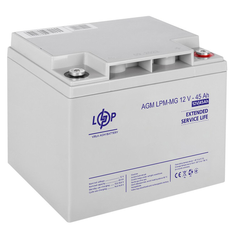 Акумуляторна батарея LogicPower LPM-MG 12V - 45 Ah  фото 1