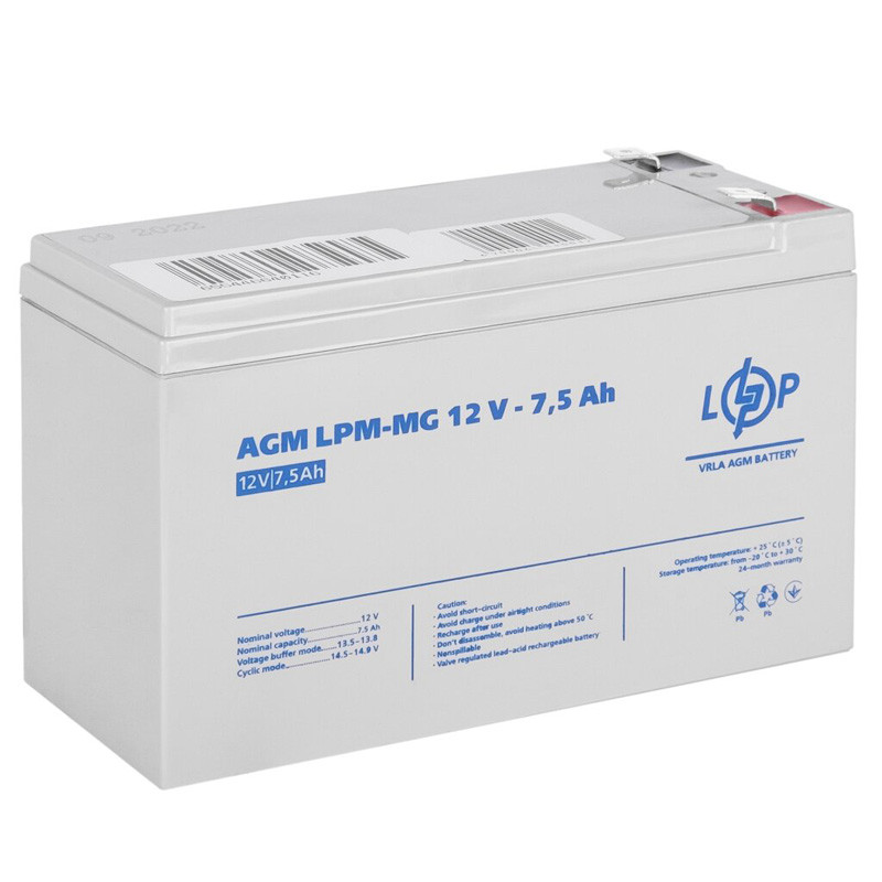 Аккумуляторная батарея LogicPower LPM-MG 12V - 7.5 Ah  783 грн Цена 