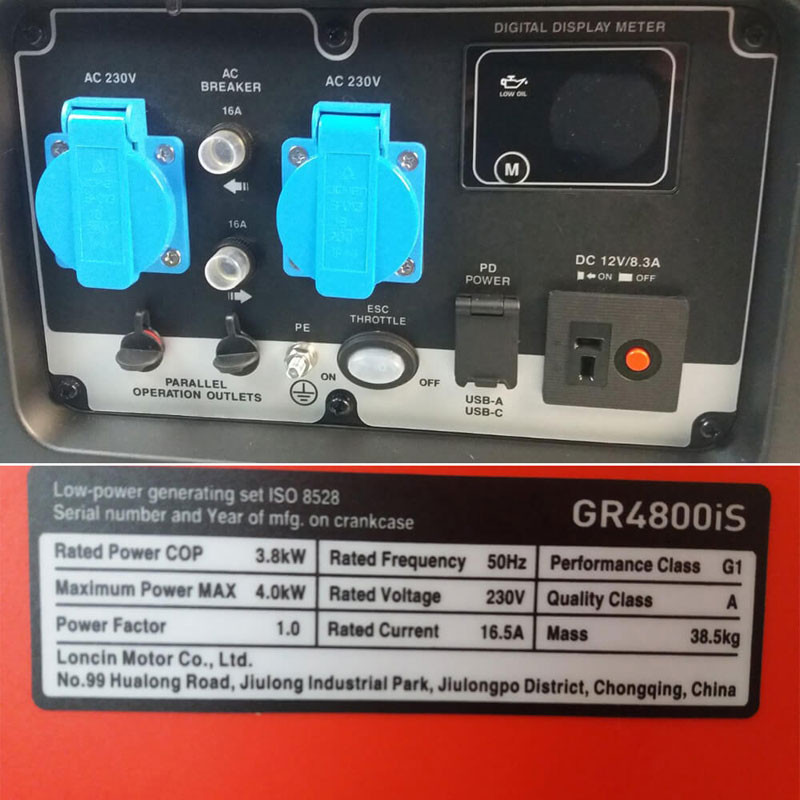 Генератор бензиновий інверторний Loncin GR 4800 iS |3,8/4 кВт (Китай)  31 800 грн Ціна 